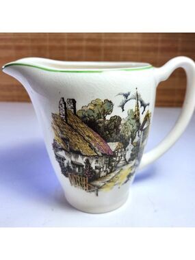 Lord Nelson Ware Pitcher • Elijah Cotton • Cottage Scene • Staffordshire England